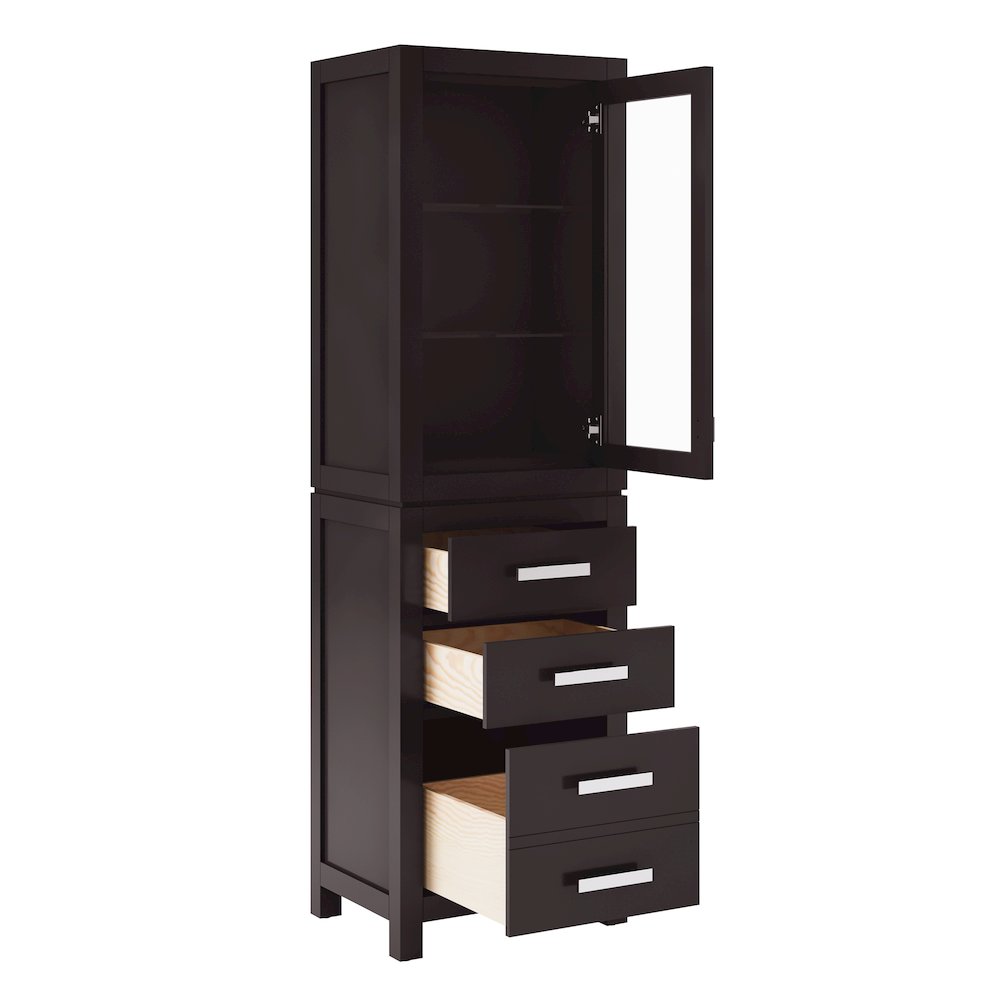 Free Standing Linen Cabinet in Espresso. Picture 4