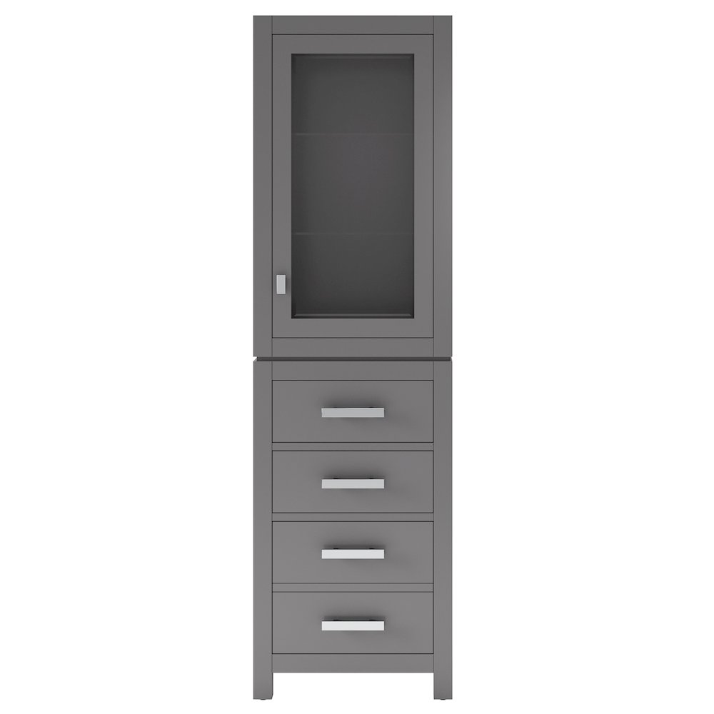 Free Standing Linen Cabinet in Cashmere Grey. Picture 1