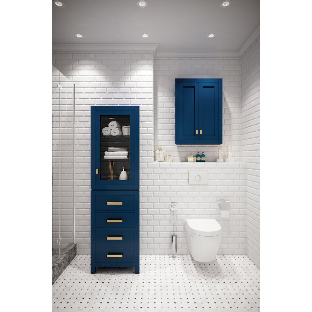 Free Standing Linen Cabinet in Monarch Blue. Picture 5