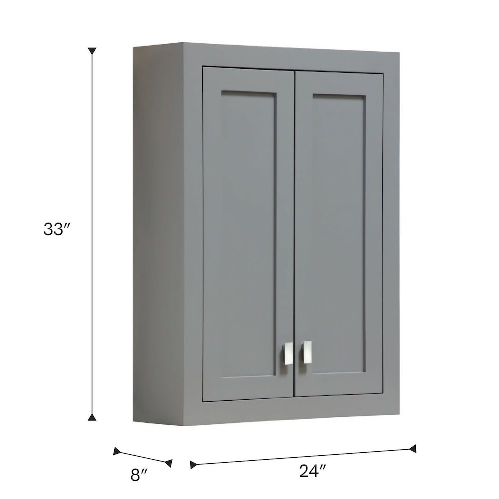 Bath Storage Wall Cabinet in Cashmere Grey. Picture 6