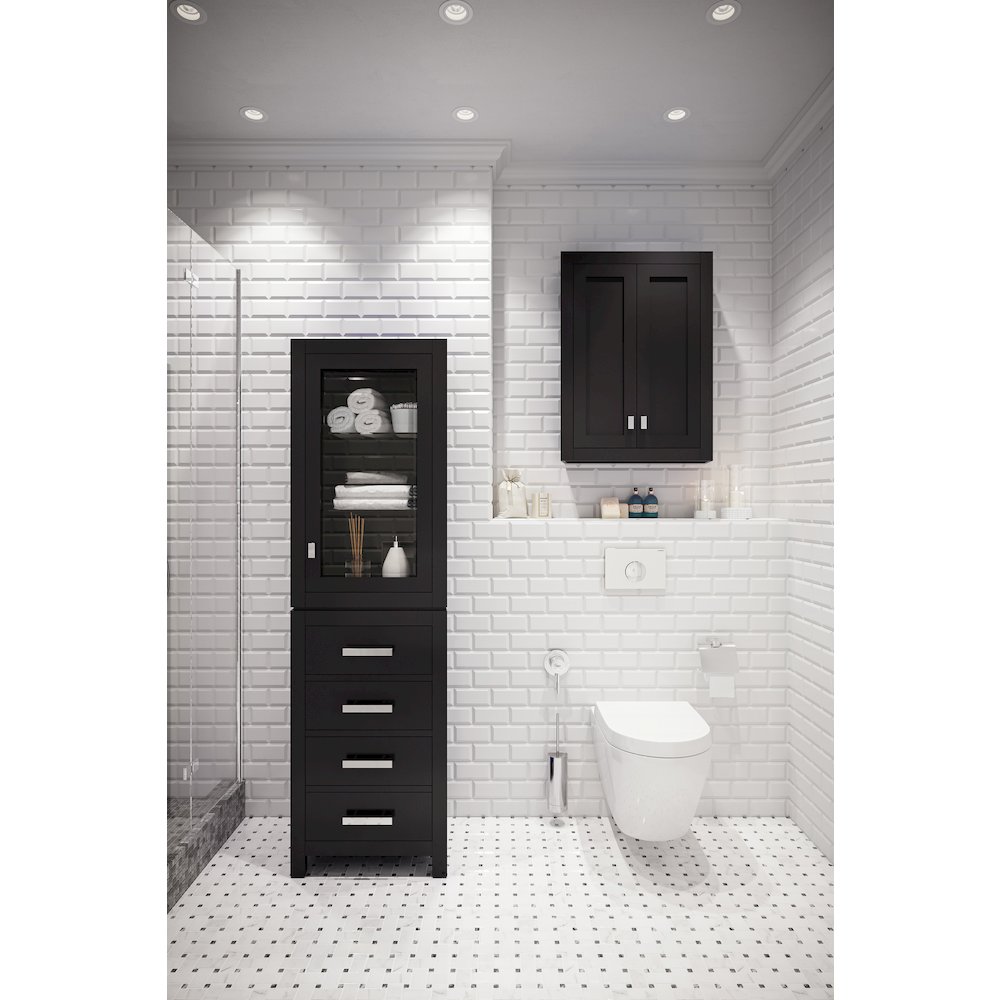 Bath Storage Wall Cabinet in Espresso. Picture 2