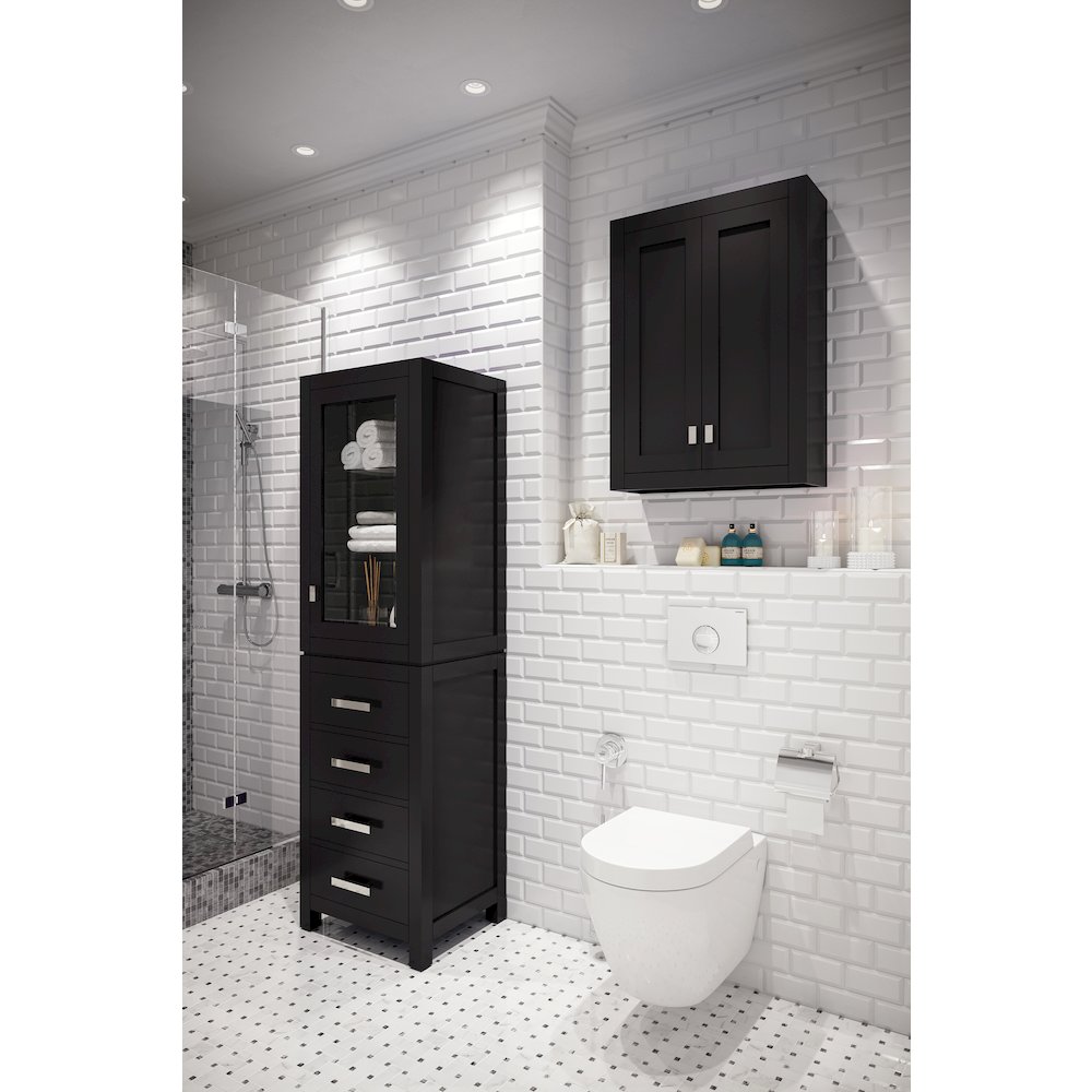 Bath Storage Wall Cabinet in Espresso. Picture 3