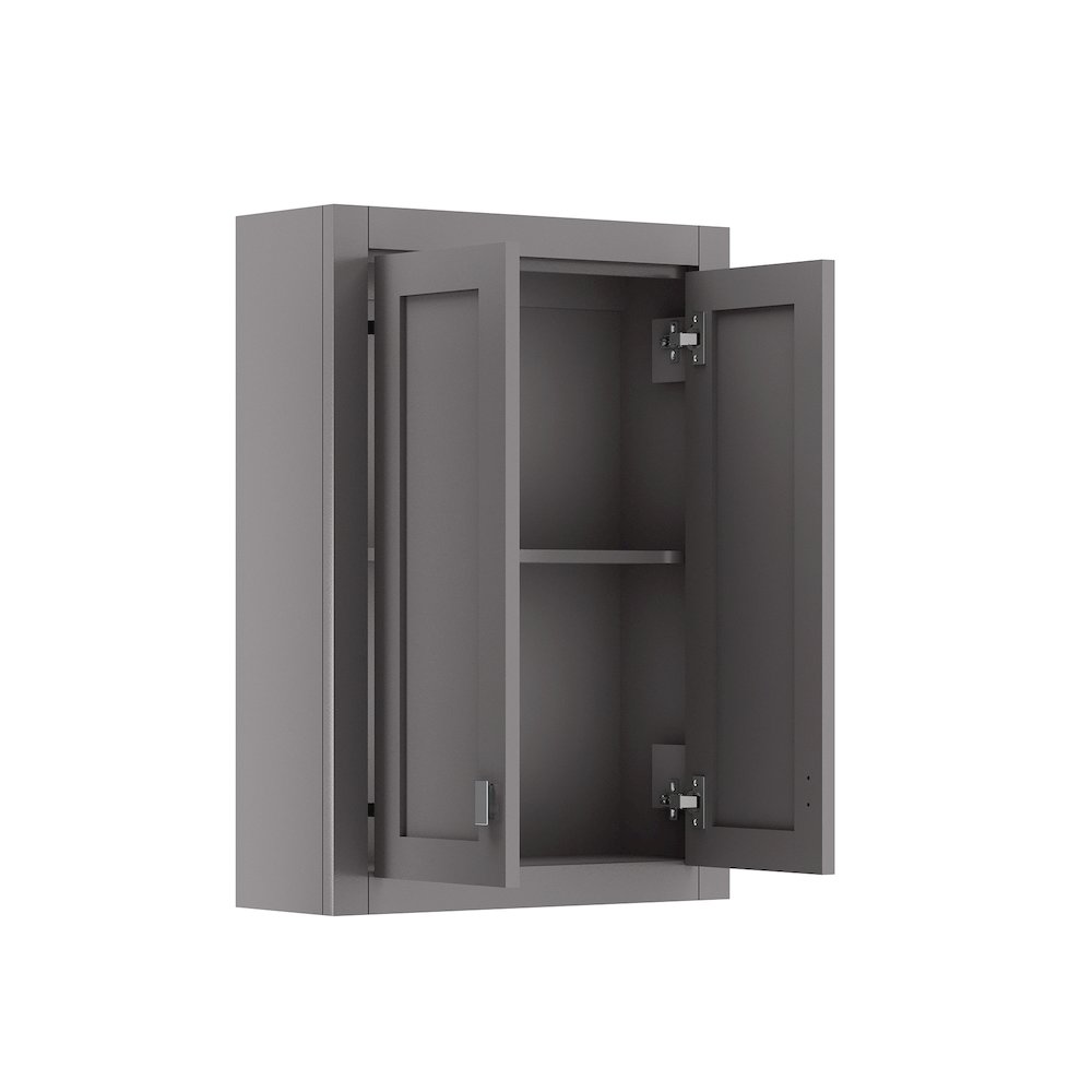 Bath Storage Wall Cabinet in Cashmere Grey. Picture 4