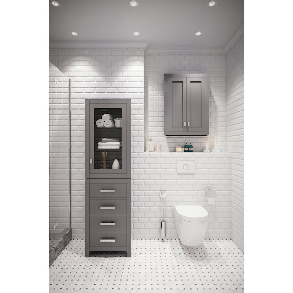 Bath Storage Wall Cabinet in Cashmere Grey. Picture 2