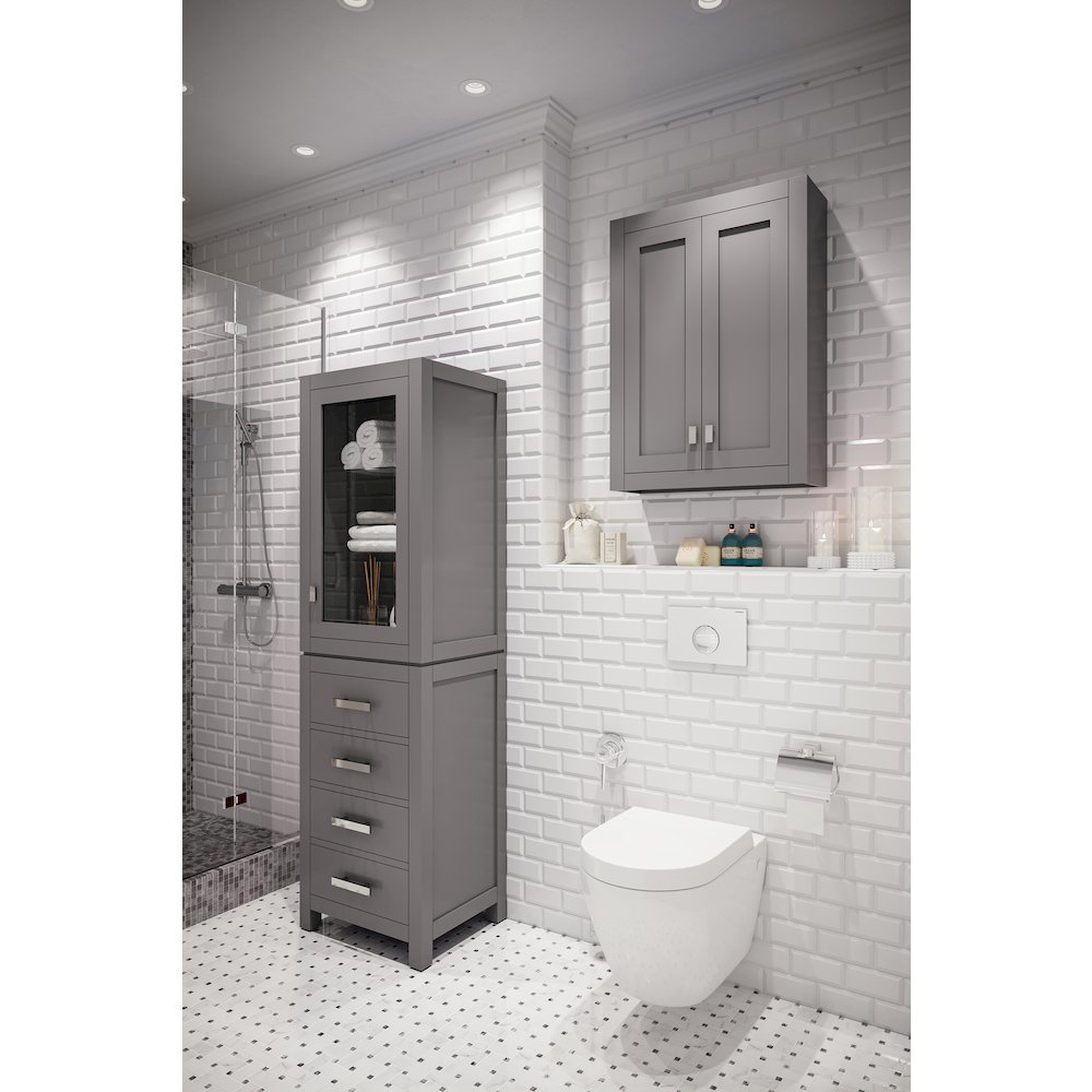 Bath Storage Wall Cabinet in Cashmere Grey. Picture 3