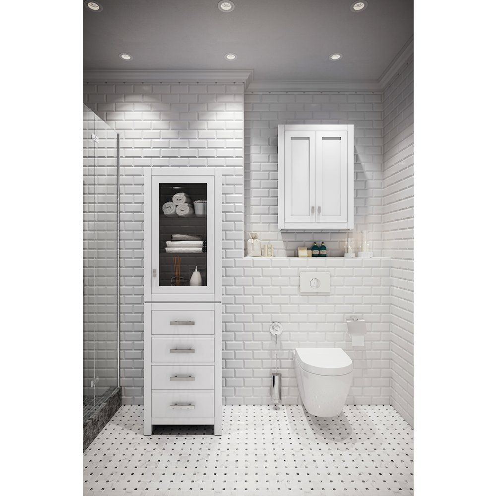 Bath Storage Wall Cabinet in Pure White. Picture 3