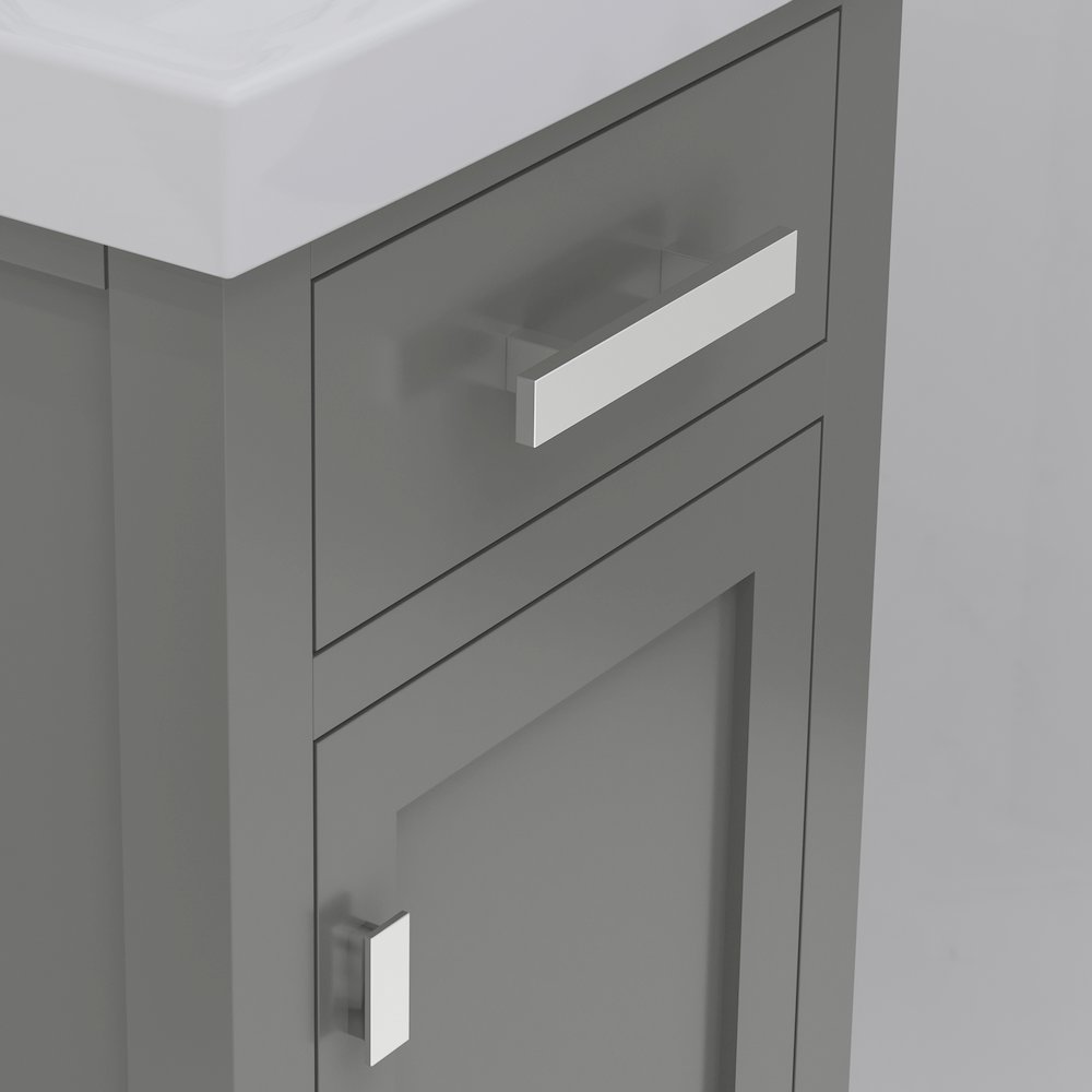 Mia 18 In. Integrated Ceramic Sink Top Bath Vanity in Cashmere Grey. Picture 5