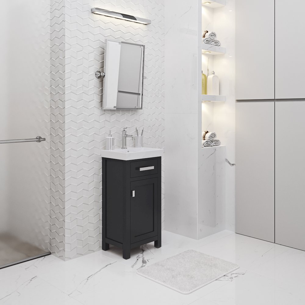 Mia 18 In. Integrated Ceramic Sink Top Bath Vanity in Espresso. Picture 3