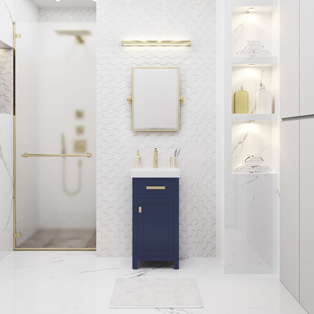 Mia 18 In. Integrated Ceramic Sink Top Bath Vanity in Monarch Blue. Picture 2