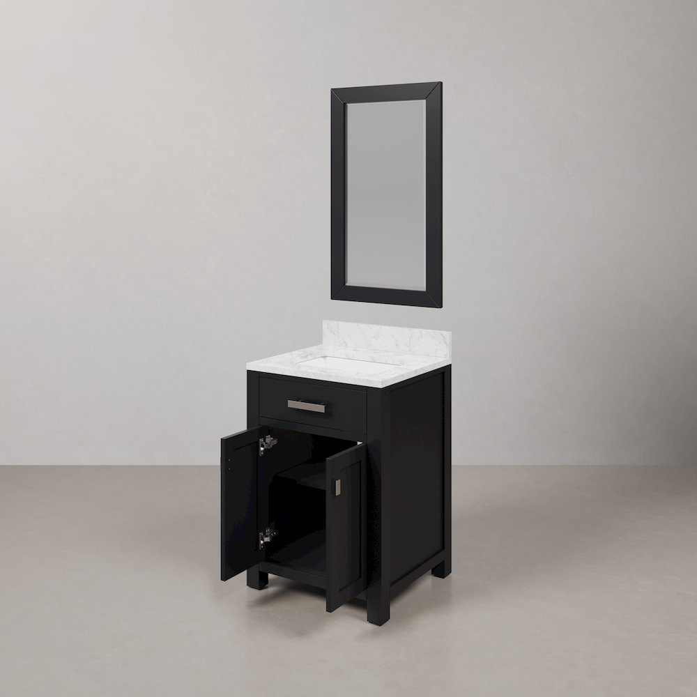 Madison 24 In. Single Sink Carrara White Marble Countertop Bath Vanity. Picture 4