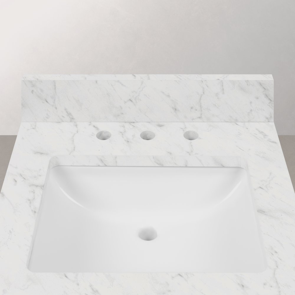 Madison 24 In. Single Sink Carrara White Marble Countertop Bath Vanity. Picture 9
