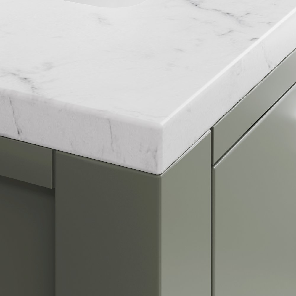 Madison 30 In. Single Sink Carrara White Marble Countertop Bath Vanity. Picture 5