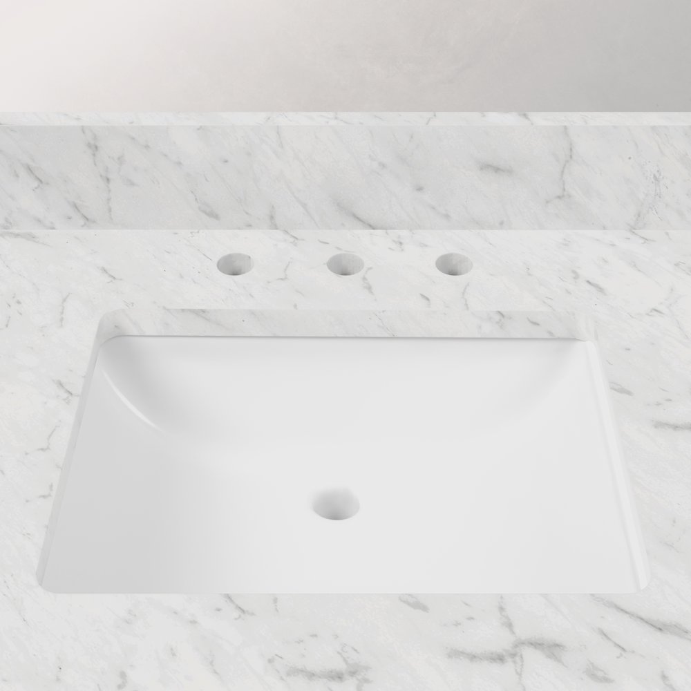 Madison 60 In. Double Sink Carrara White Marble Countertop Bath Vanity. Picture 7
