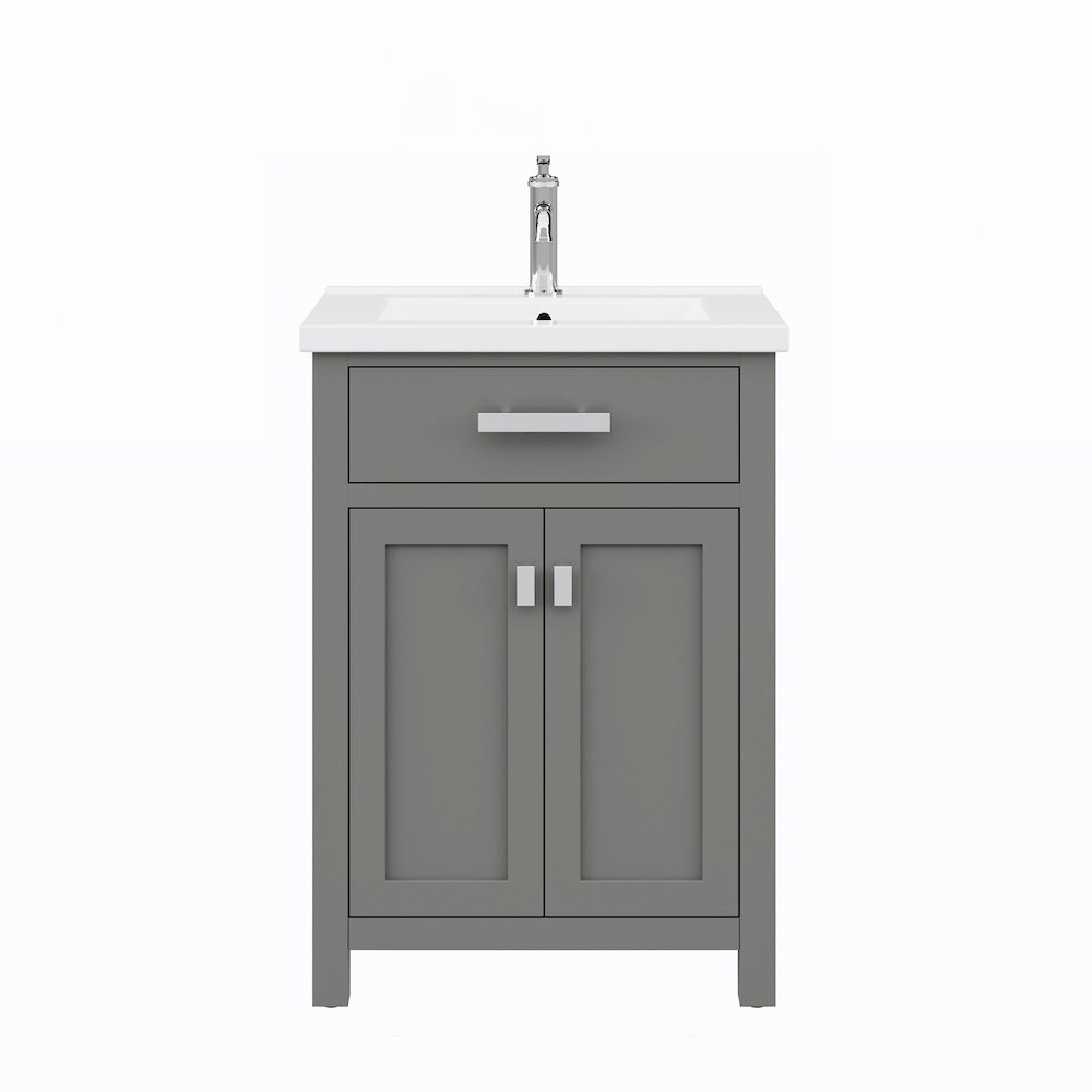 Myra 24 In. Integrated Ceramic Sink Top Bath Vanity in Cashmere Grey. Picture 1