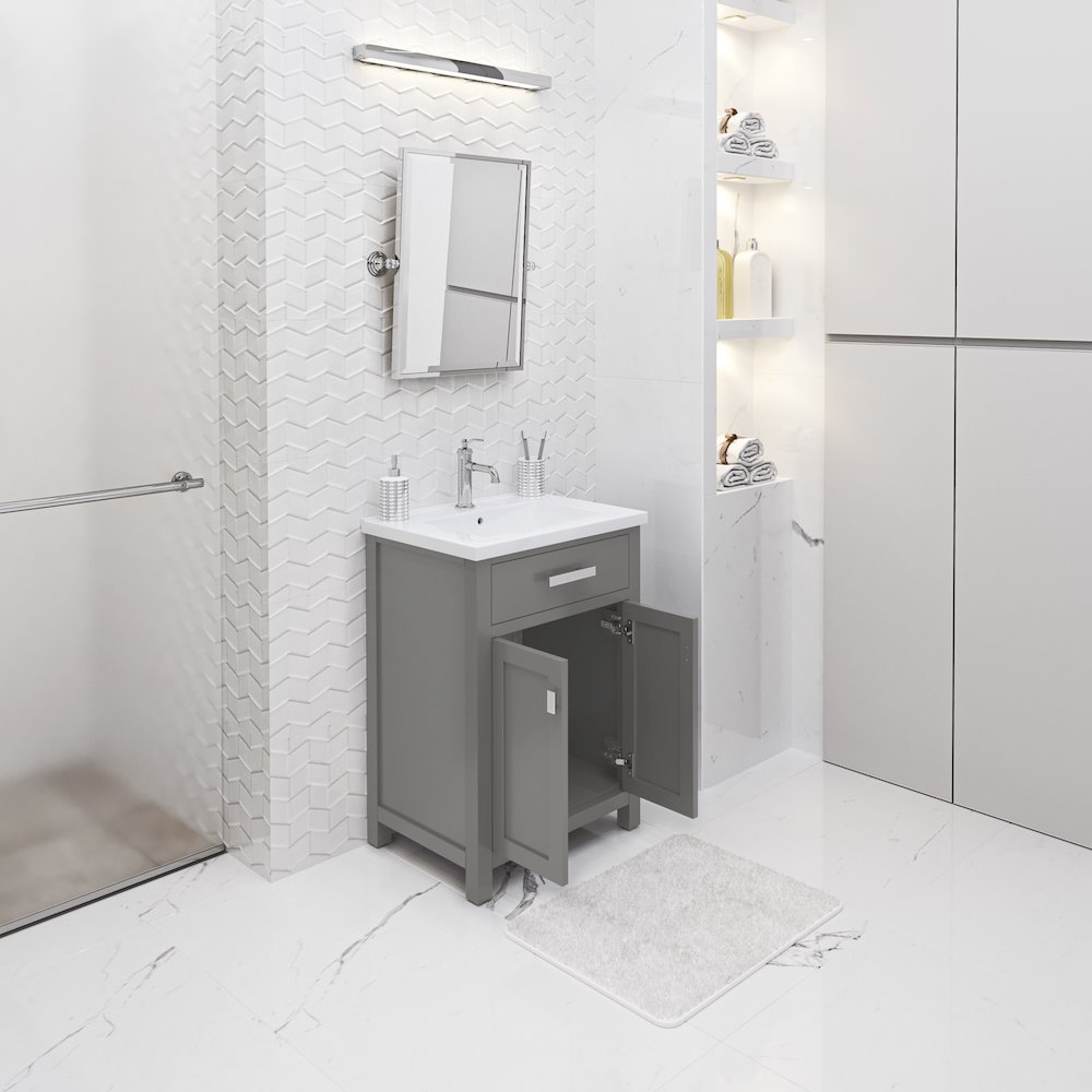 Myra 24 In. Integrated Ceramic Sink Top Bath Vanity in Cashmere Grey. Picture 4