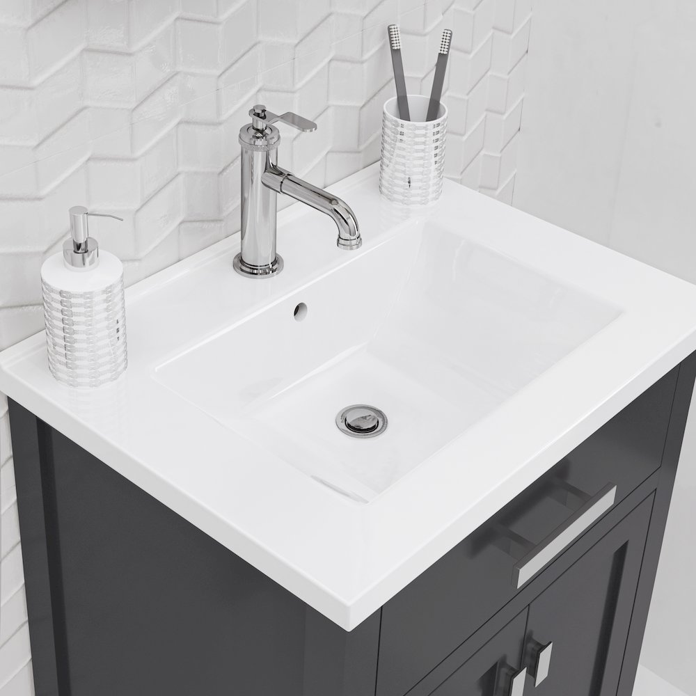 Myra 24 In. Integrated Ceramic Sink Top Bath Vanity in Espresso. Picture 7