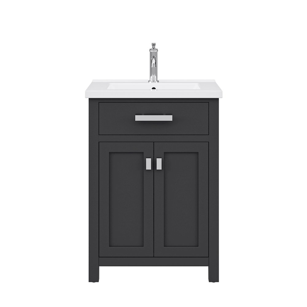 Myra 24 In. Integrated Ceramic Sink Top Bath Vanity in Espresso. Picture 1