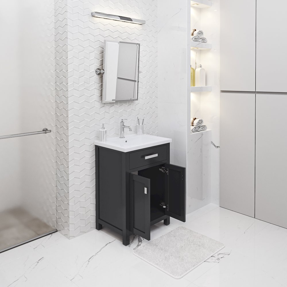 Myra 24 In. Integrated Ceramic Sink Top Bath Vanity in Espresso. Picture 4
