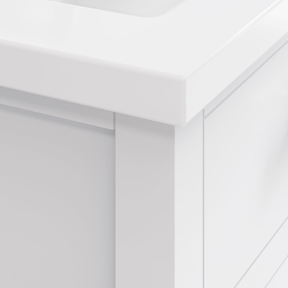Myra 24 In. Integrated Ceramic Sink Top Bath Vanity in Pure White. Picture 6