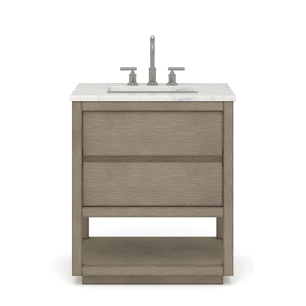 Oakman 30 In. Single Sink Carrara White Marble Countertop Bath Vanity. Picture 1