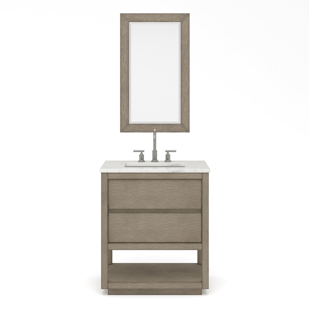 Oakman 30 In. Single Sink Carrara White Marble Countertop Bath Vanity. Picture 1