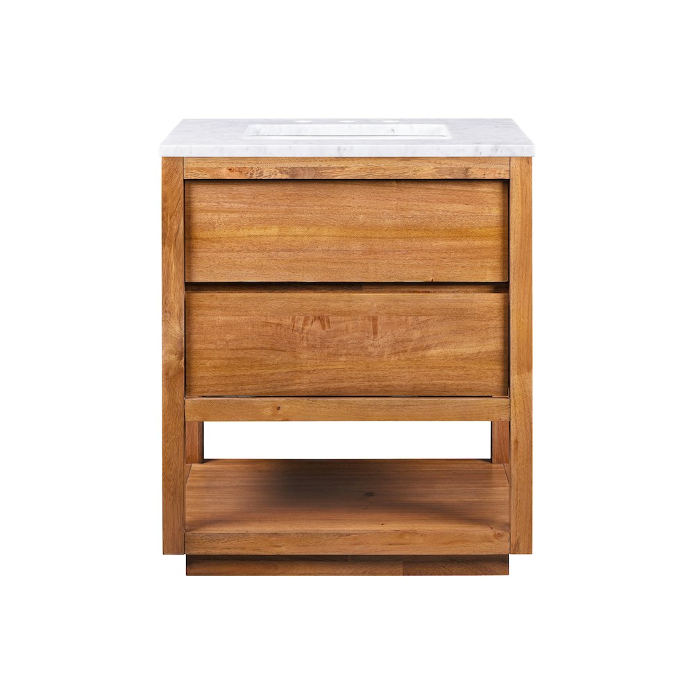 Oakman 30 In. Single Sink Carrara White Marble Countertop Bath Vanity. Picture 1