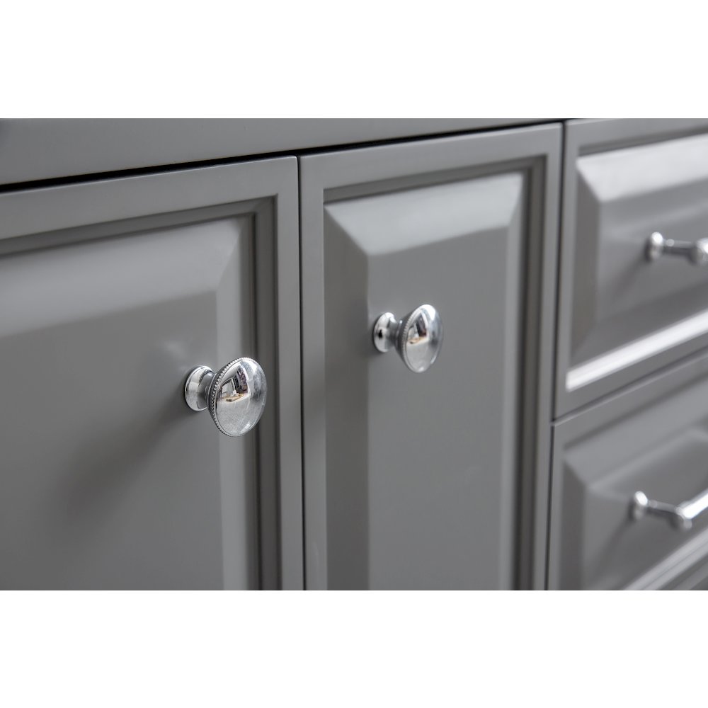 Palace 60 In. Double Sink Carrara Quartz Countertop Bath Vanity in Cashmere Grey. Picture 10