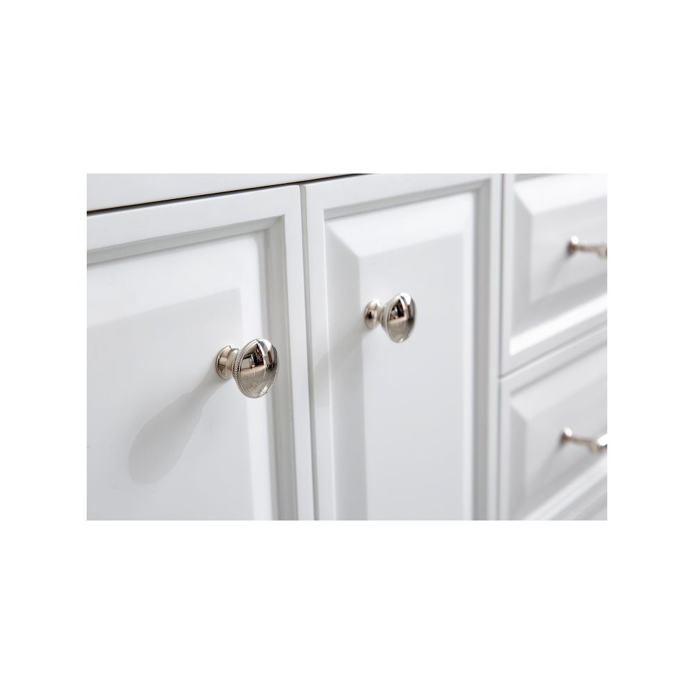 Palace 60 In. Double Sink Carrara Quartz Countertop Bath Vanity in Pure White. Picture 8