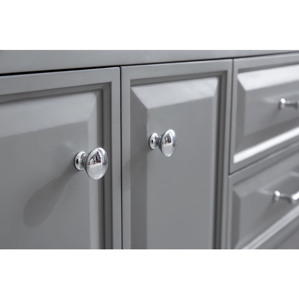 Palace 72 In. Double Sink Carrara Quartz Countertop Bath Vanity in Cashmere Grey. Picture 8