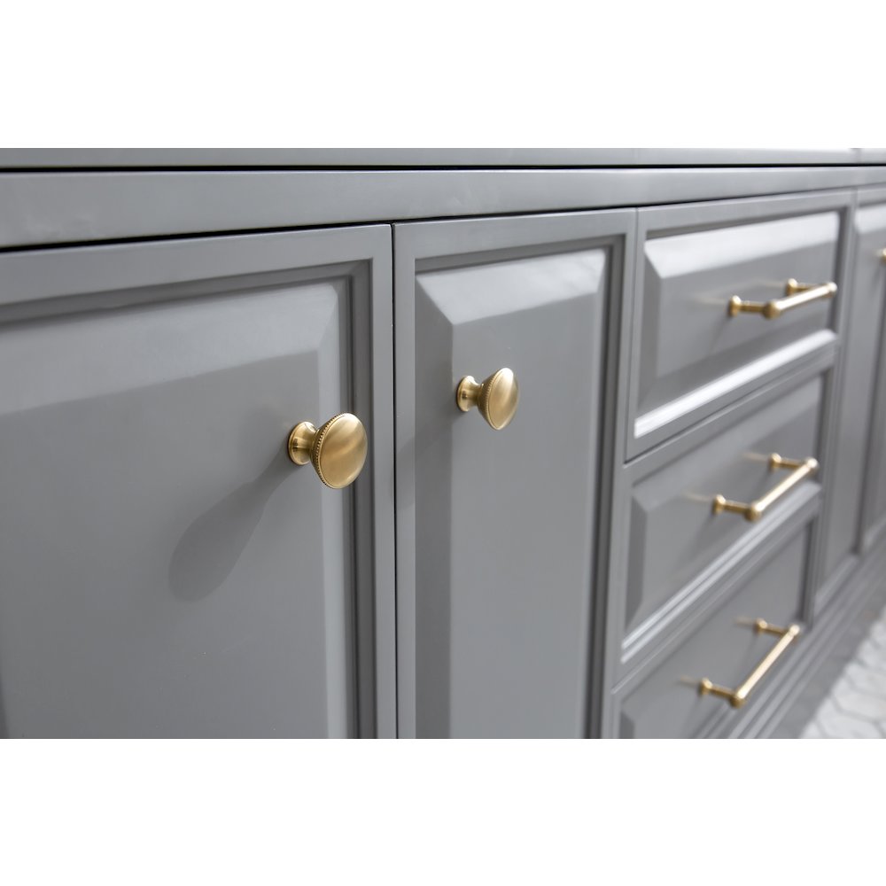 Palace 72 In. Double Sink Carrara Quartz Countertop Bath Vanity in Cashmere Grey. Picture 10