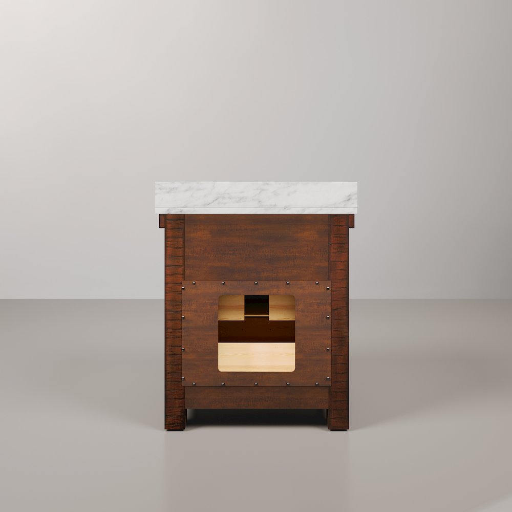Paisley 30 In. Single Sink Carrara White Marble Countertop Bath Vanity. Picture 6
