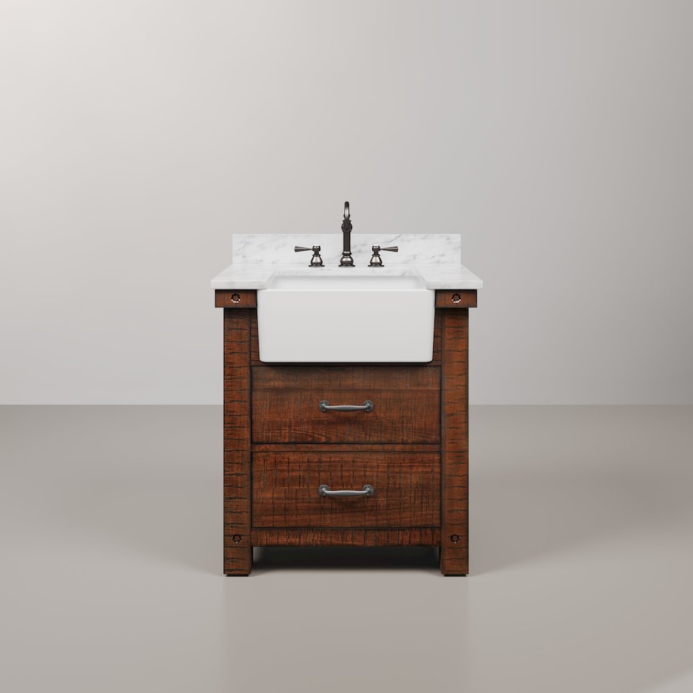 Paisley 30 In. Single Sink Carrara White Marble Countertop Bath Vanity. Picture 1