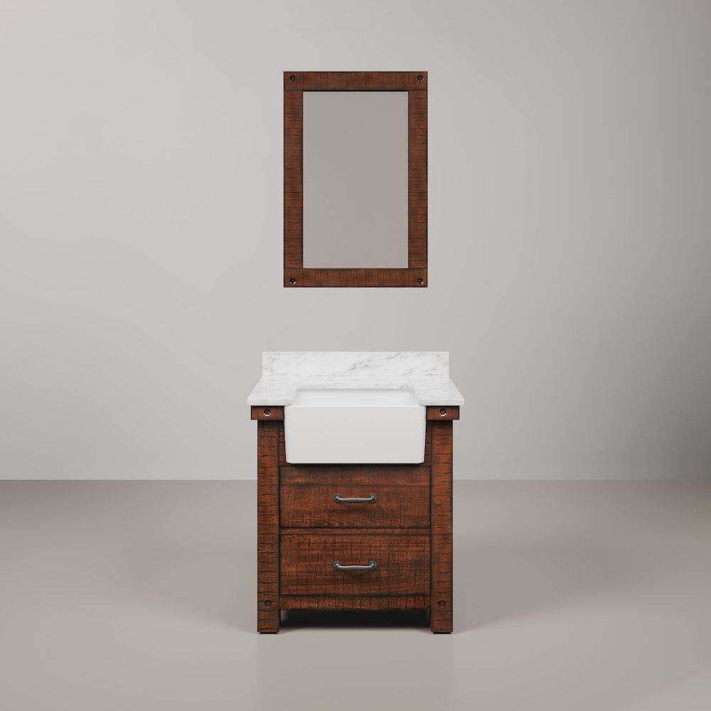 Paisley 30 In. Single Sink Carrara White Marble Countertop Bath Vanity. Picture 1