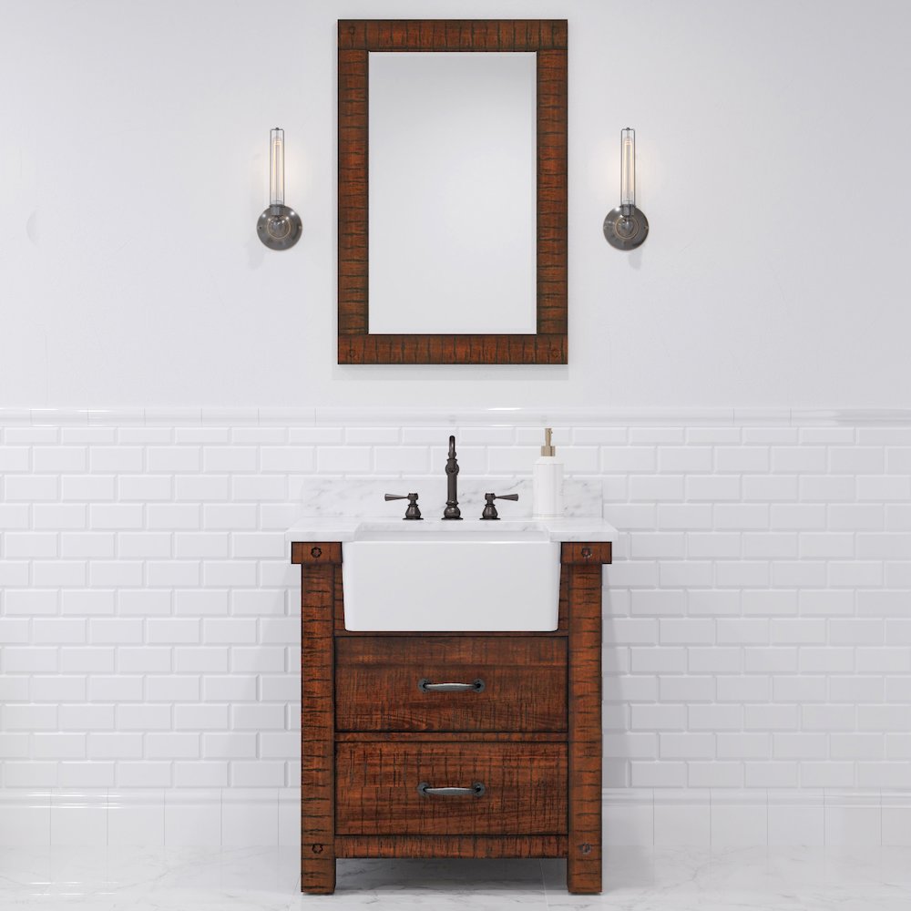 Paisley 30 In. Single Sink Carrara White Marble Countertop Bath Vanity. Picture 8
