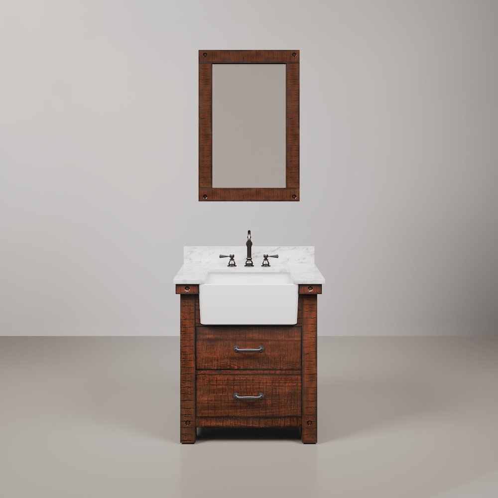 Paisley 30 In. Single Sink Carrara White Marble Countertop Bath Vanity. Picture 1