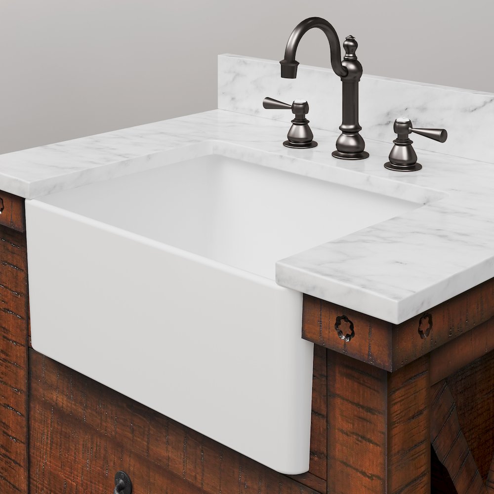 Paisley 30 In. Single Sink Carrara White Marble Countertop Bath Vanity. Picture 7