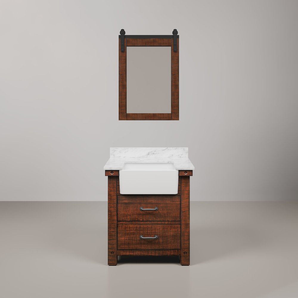 Paisley 30 In. Single Sink Carrara White Marble Countertop Bath Vanity. Picture 1