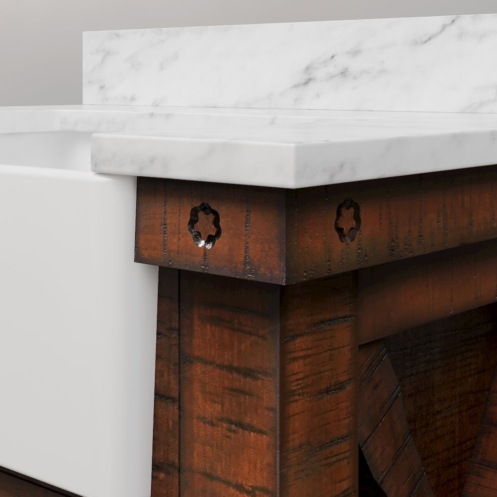 Paisley 30 In. Single Sink Carrara White Marble Countertop Bath Vanity. Picture 7