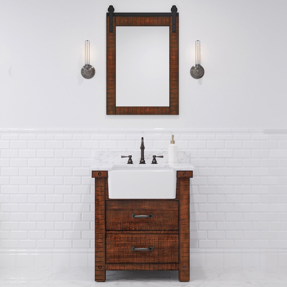 Paisley 30 In. Single Sink Carrara White Marble Countertop Bath Vanity. Picture 8