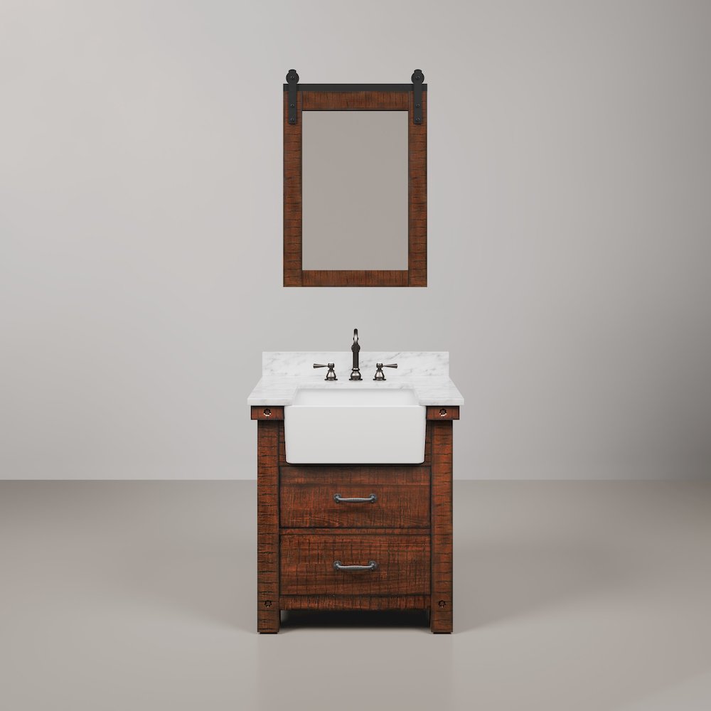 Paisley 30 In. Single Sink Carrara White Marble Countertop Bath Vanity. Picture 1
