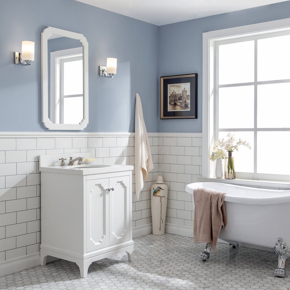Queen 24 In. Single Sink Sink Carrara Quartz Countertop Bath Vanity. Picture 3