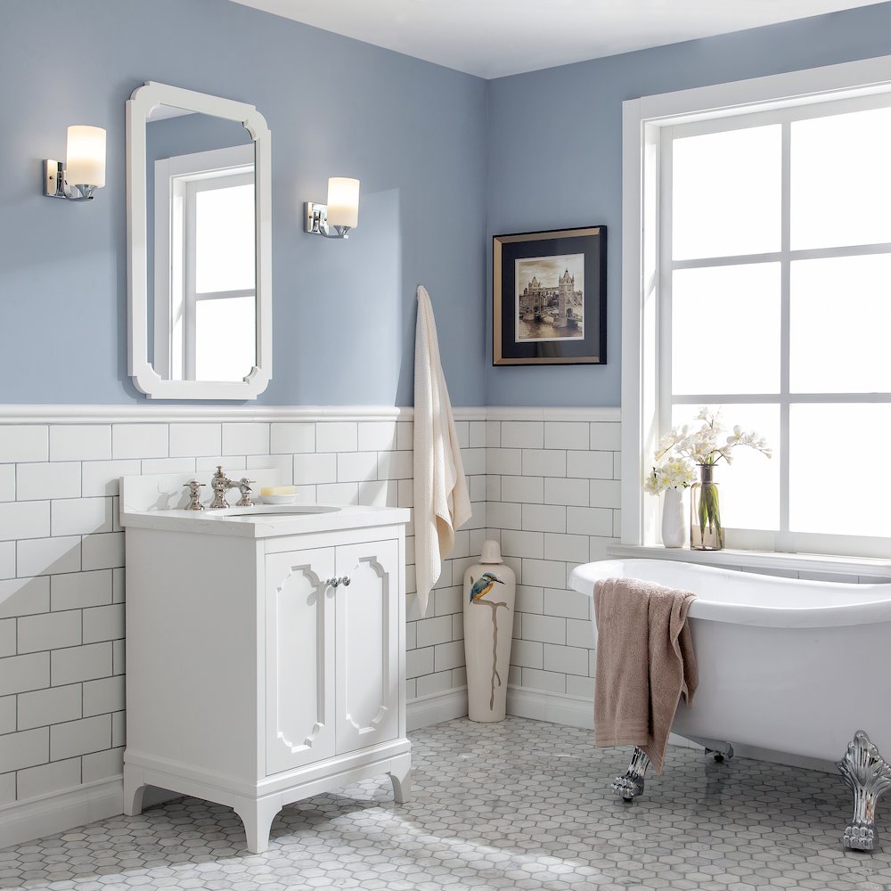 Queen 24 In. Single Sink Sink Carrara Quartz Countertop Bath Vanity. Picture 3