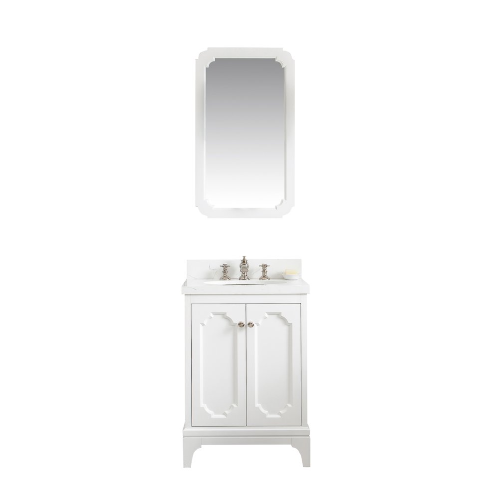 Queen 24 In. Single Sink Sink Carrara Quartz Countertop Bath Vanity. Picture 1