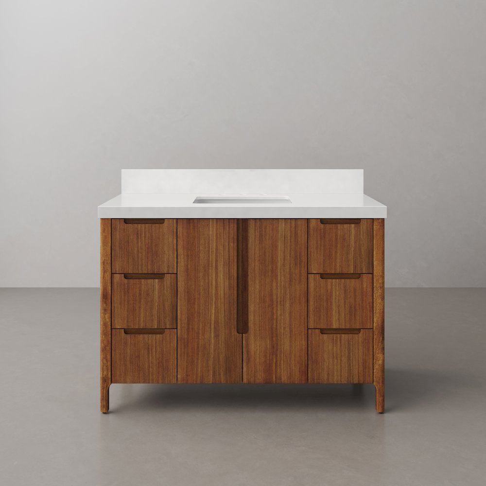 Sequoia 48 In. Single Sink Whitebrook Quartz Countertop Bath Vanity. Picture 1