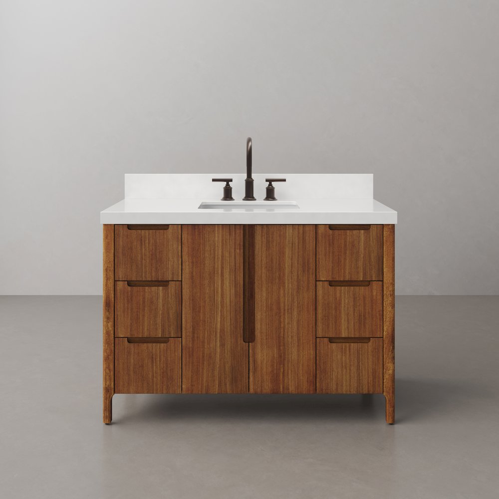 Sequoia 48 In. Single Sink Whitebrook Quartz Countertop Bath Vanity. Picture 1