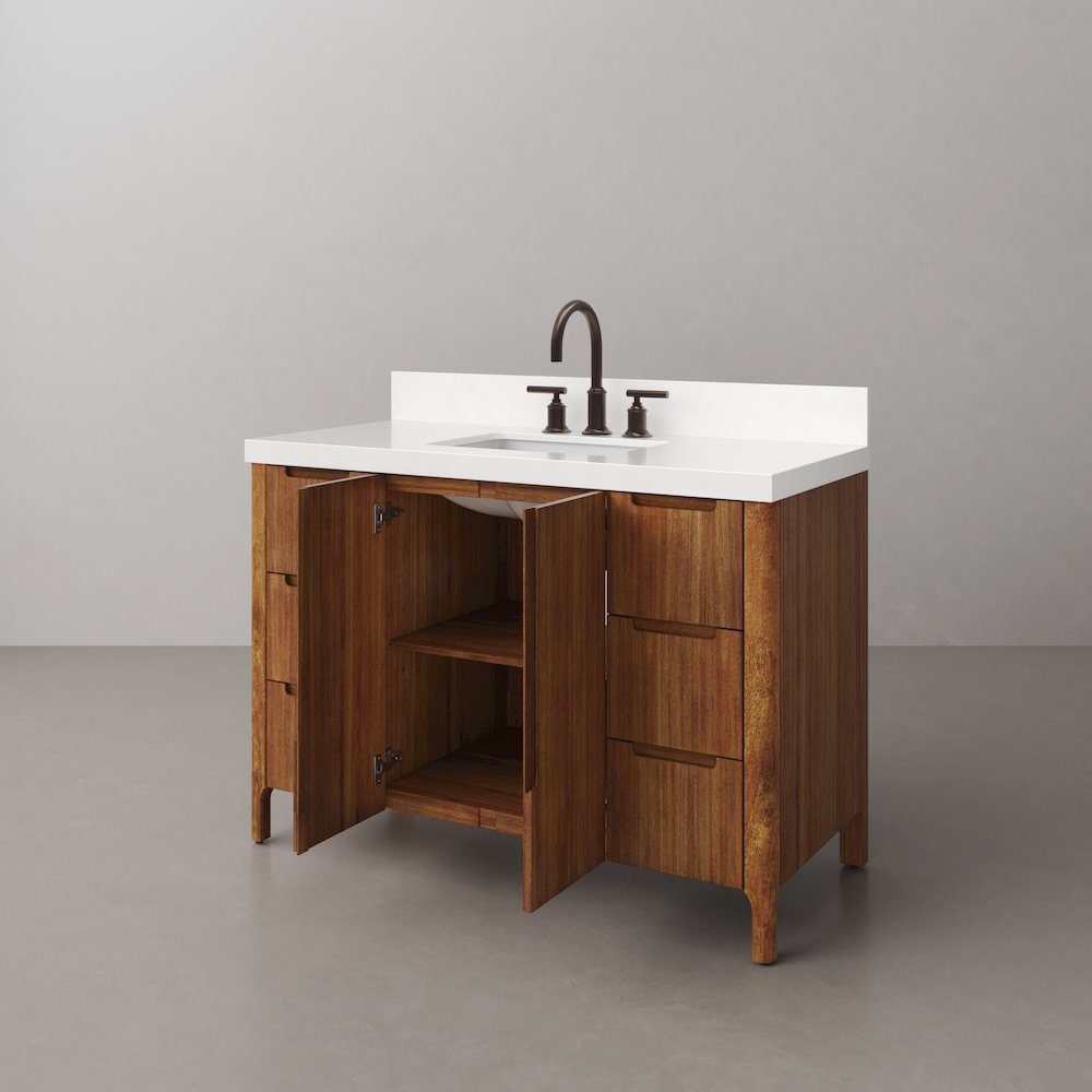 Sequoia 48 In. Single Sink Whitebrook Quartz Countertop Bath Vanity. Picture 5