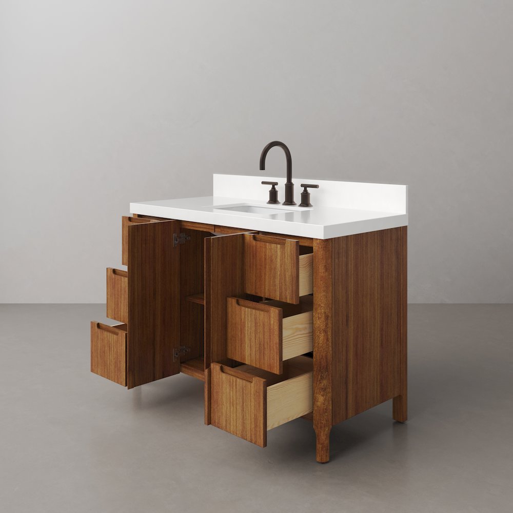 Sequoia 48 In. Single Sink Whitebrook Quartz Countertop Bath Vanity. Picture 7