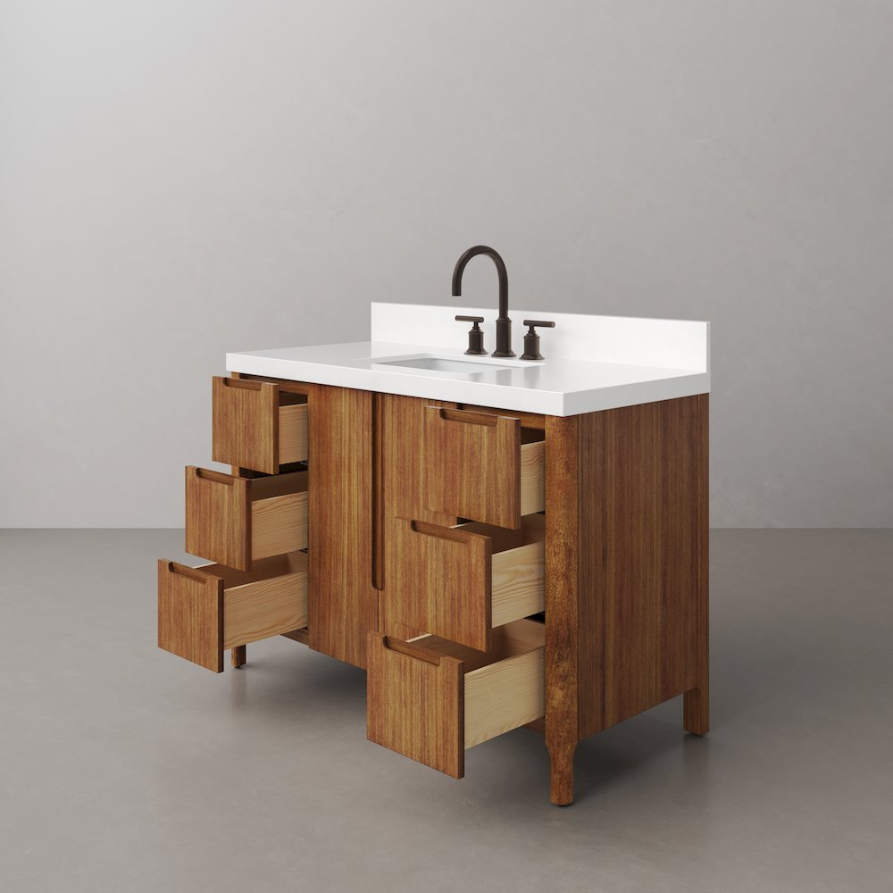 Sequoia 48 In. Single Sink Whitebrook Quartz Countertop Bath Vanity. Picture 6