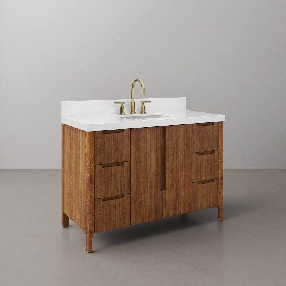 Sequoia 48 In. Single Sink Whitebrook Quartz Countertop Bath Vanity. Picture 4