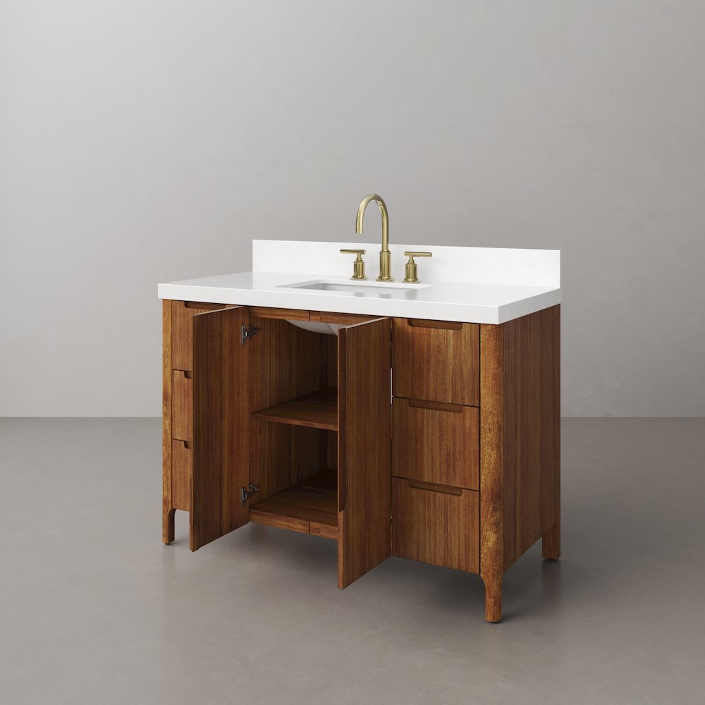 Sequoia 48 In. Single Sink Whitebrook Quartz Countertop Bath Vanity. Picture 5